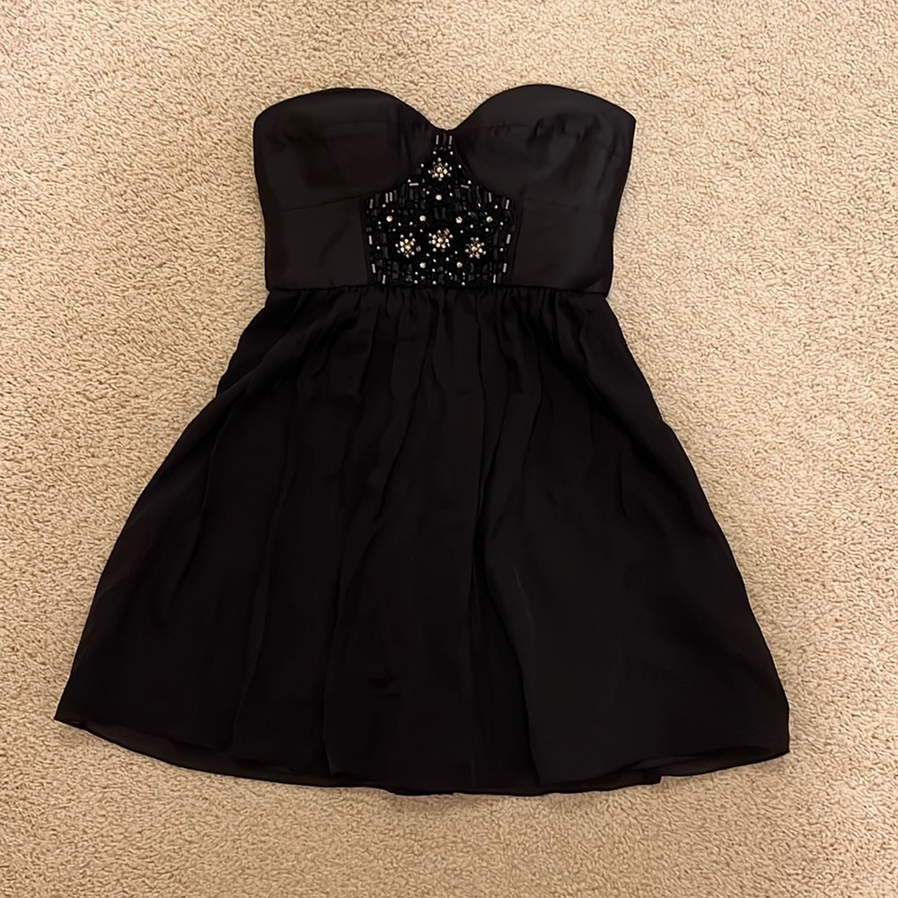 Tibi black strapless mini dress